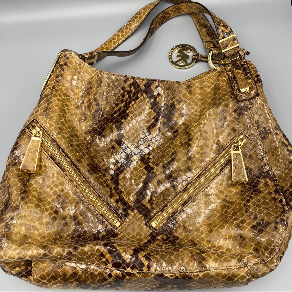 Michael Kors Matilda Python Leather Shoulder Bag
